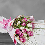 Serene Mixed Roses Beautifully Tied Bouquet