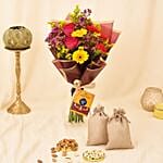 Sparks Of Joy Diwali Flower Bouquet N Nuts