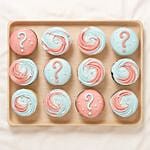 Swirl And Question Mark Red Velvet Cupcakes Set Of 16