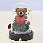 Teddy N Forever Rose Glass Dome