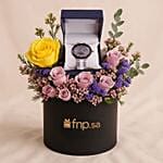 Titan MenS Watch Luna Sun Moon Phase N Flower Box