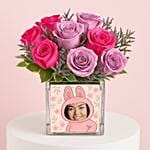 Trendy Gifts Labubu Doll Customized Rose Vase