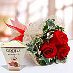 Valentine Roses & Godiva Chocolates