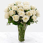 Vase Of Elegant White Roses