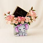 Welcome Baby Girl Flower Box With Chocolates