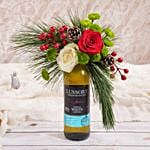 White Chardonnay Non Alcoholic With Flowers