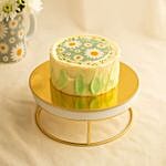 White Chrysanthemum Flower And Mini Cake Combo