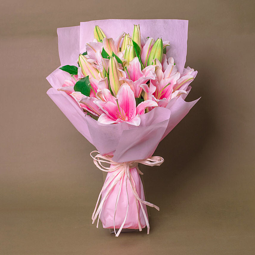 Passionate Oriental Pink Lilies: Flower Delivery Singapore