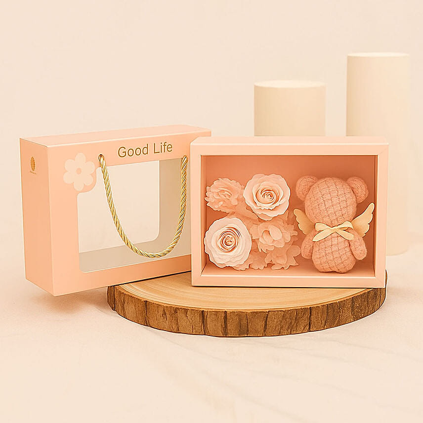Soap Flowes Desingner Pink Box For Valentine's: 