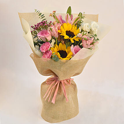Joyous Mixed Flowers Bouquet: Gift Delivery Singapore