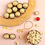 Sneh Butterfly Rakhi Set With Cashews & Ferrero Rocher