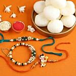 Sneh Classic Family Rakhi Set & Rasgullas