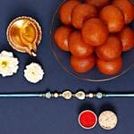 Sneh Designer Blue Stone Rakhi & Gulab Jamun