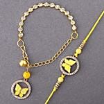 Sneh Elegant Yellow Bhaiya Bhabhi Rakhi Set
