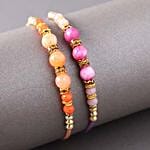 Sneh Exquisite Peachy Beads Rakhi Set