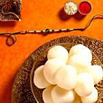 Sneh Fancy Green Rakhi & Rasgullas