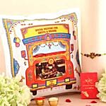 Sneh Ganesha Rakhi with Bhaiya Bhabhi Cushion