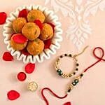 Sneh Pearl Rakhi Set & Besan Ladoos