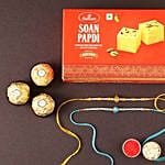 Sneh Pearl Rakhis With Soan Papdi & Chocolates
