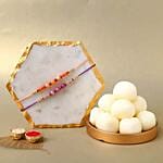 Sneh Pretty Beads Rakhi Set & Rasgullas