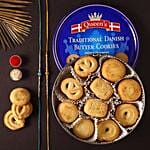 Sneh Vibrant Set Of 2 Pearl Rakhi & Butter Cookies