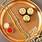 Sneh Vibrant Set Of 2 Pearl Rakhis & Ferrero Rocher