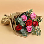 3 Pink 3 Red Roses Love Bouquet With I Love You Balloon For Valentines