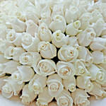 99 White Roses Bouquet For Valentine