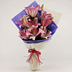 Alluring Pinkish Oriental Lilies Bouquet