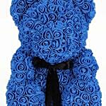 Artificial Blue Roses Teddy Bear