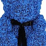 Artificial Blue Roses Teddy Bear