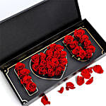 Box Of I Love You Roses With Mini Mousse Cake For Valentines Day