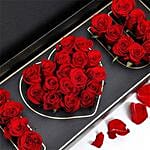 Box Of I Love You Roses With Mini Mousse Cake For Valentines