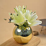 Classy Yellow Lily Fish Bowl Vase
