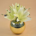 Classy Yellow Lily Fish Bowl Vase