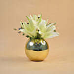 Classy Yellow Lily Fish Bowl Vase