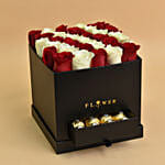Floral Roses with Chocolates For Valentine And Moet Champagne