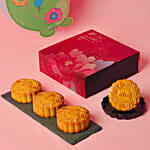 Fnp White Lotus Double Yolk Mooncakes With Dino Lantern