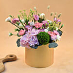 Graceful Mixed Flowers Golden Vase