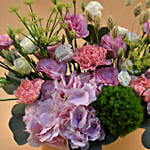 Graceful Mixed Flowers Golden Vase