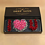 I Love You Floral Arrangement With Table Top For Valentine