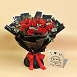 Joyful Red Bouquet With I Love You Table Top For Valentines