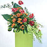 Lovely Mixed Flowers Green Stand