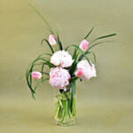 Peony & Tulip Cylindrical Vase