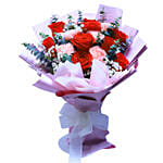Rose & Carnation Bouquet For Valentines