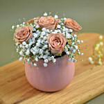 Roses & Baby Breath Designer Vase