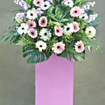 Serene Mixed Flowers Purple Stand