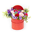 Striking Mixed Flowers Round Box