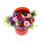 Striking Mixed Flowers Round Box