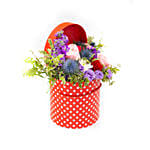 Striking Mixed Flowers Round Box